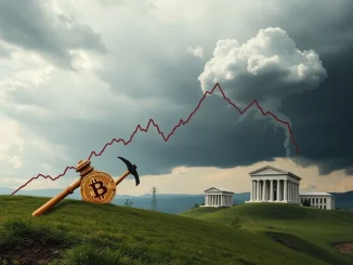 A chart illustrating a significant Bitcoin price drop, visually conveying the critical factors impacting the crypto market's recent downturn.