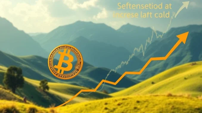 Chart showing **Bitcoin price** recovery after a potential interest rate cut, symbolizing future growth and market optimism.