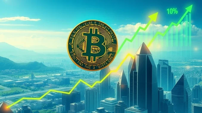Bitcoin Price Soars: BTC Rockets Past $110,000 Milestone A visual representation of the Bitcoin price surging past $110,000, illustrating significant growth in the cryptocurrency market.