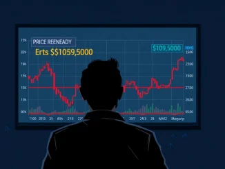 A financial chart illustrating a temporary Bitcoin price rebound, highlighting a crucial support level at $109.5K, signaling market caution.