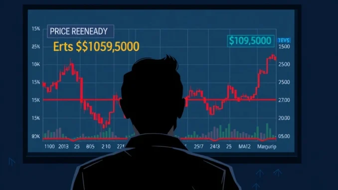 A financial chart illustrating a temporary Bitcoin price rebound, highlighting a crucial support level at $109.5K, signaling market caution.