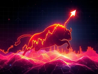 A vibrant chart showing Bitcoin's price trajectory mirroring the 2017 bull run, indicating the final explosive phase of the crypto market.