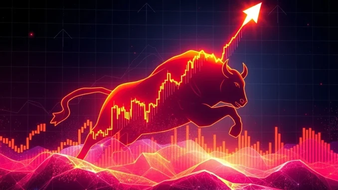 A vibrant chart showing Bitcoin's price trajectory mirroring the 2017 bull run, indicating the final explosive phase of the crypto market.
