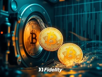 An abstract visualization showing a significant portion of the Bitcoin supply becoming illiquid, emphasizing long-term holding and scarcity in the Bitcoin market.