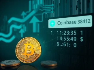 Visualizing a massive Bitcoin transfer from a Coinbase wallet to an unknown destination, symbolizing a significant crypto whale transaction.