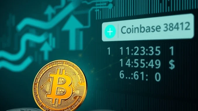 Visualizing a significant **Bitcoin transfer** of funds moving from a prominent exchange like Coinbase to an anonymous digital address, highlighting market impact.