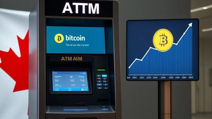 Bitcoin Well's plan for a significant Bitcoin investment, showcasing a modern BTC ATM.