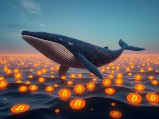 Chart depicting Bitcoin whale selling pressure decreasing, signaling a positive shift in BTC price market dynamics.