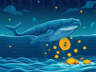 An illustration of a crypto whale executing a massive BTC sell-off, impacting the Bitcoin price.