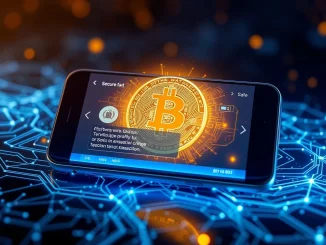 A smartphone screen showing a rapid, secure Bitcoin transaction verification, powered by a **Bitcoin ZK verifier**.