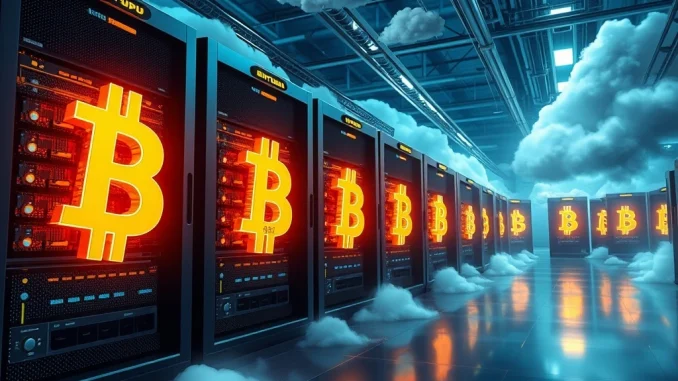 Bitfufu's cloud mining operations, showcasing the successful 408 BTC Bitcoin mining haul in August and substantial BTC holdings.