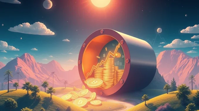 BitGo revenue growth represented by upward trending charts and digital assets, symbolizing strong institutional crypto adoption.