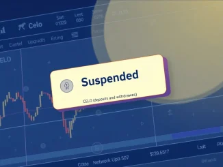 Bithumb's interface showing a notification for Celo network upgrade suspension, indicating temporary halt of CELO deposits and withdrawals.