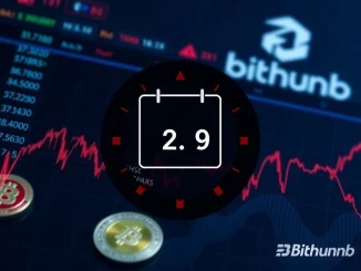Bithumb logo with a 'pause' symbol, illustrating the temporary halt of Chiliz CHZ deposits and withdrawals for a crucial network upgrade.