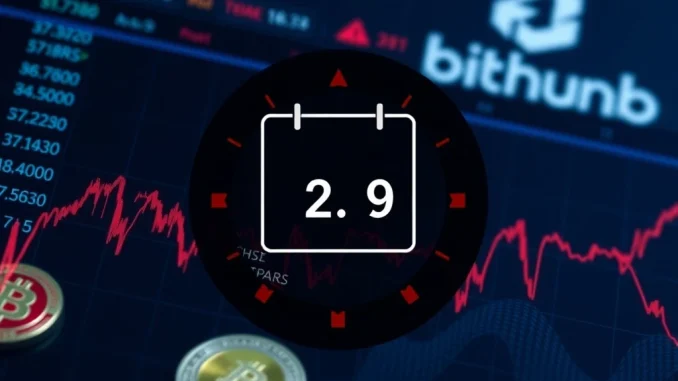 Bithumb logo with a 'pause' symbol, illustrating the temporary halt of Chiliz CHZ deposits and withdrawals for a crucial network upgrade.