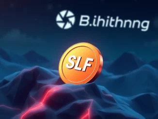 A digital representation of the Self Chain (SLF) logo being removed from a trading platform, illustrating that Bithumb delists SLF.