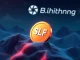A digital representation of the Self Chain (SLF) logo being removed from a trading platform, illustrating that Bithumb delists SLF.