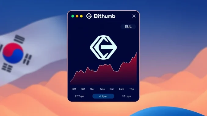 Visualizing Bithumb's platform with Euler (EUL) crypto symbols, representing the new Bithumb Euler listing for traders.