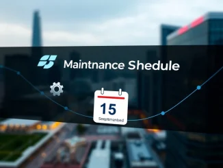 A Bithumb maintenance announcement screen with a calendar icon for Sept 5, indicating crucial trading system upgrades for users.