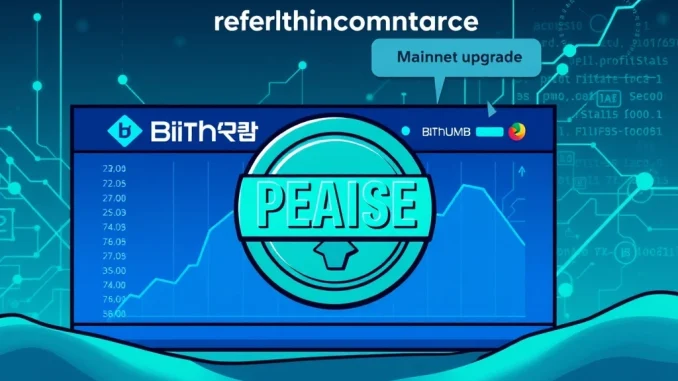 Bithumb crypto exchange interface showing a POKT deposits withdrawals suspension for a Pocket Network upgrade.