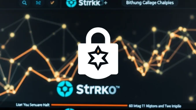 An image depicting Bithumb's temporary suspension of STRK deposits and withdrawals, highlighting a critical operational pause due to a technical issue.