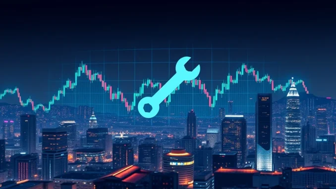 A digital interface showing Bithumb's crypto exchange trading services undergoing maintenance, emphasizing stability and security upgrades.