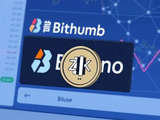 An urgent notice on a crypto exchange platform showing Bithumb ZK suspension details due to a ZKSync network upgrade.