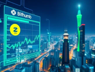 Bithumb ZKC listing announcement on a digital screen, symbolizing new trading opportunities for ZKC cryptocurrency.