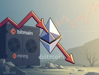 Chart illustrating Bitmain ETH holdings facing significant losses as Ethereum price falls, impacting the crypto giant's portfolio.