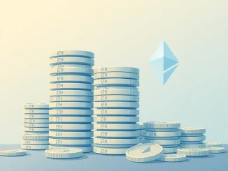 Illustration depicting Bitmine's substantial $107 million Ethereum investment, showing ETH symbols and corporate financial growth.
