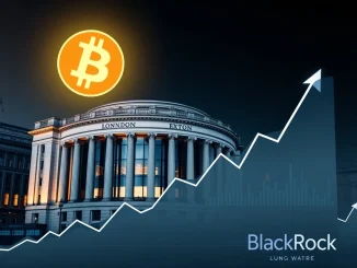 Visualizing the BlackRock Bitcoin ETP launch on the London Stock Exchange, symbolizing a new era for UK crypto investments.