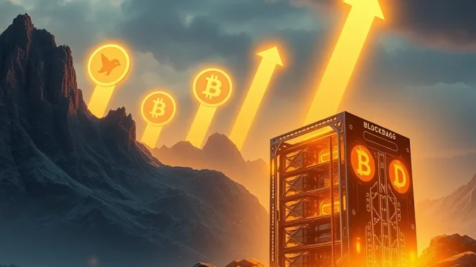 A visual representation of BlockDAG's explosive growth, alongside Dogecoin and Ethena price charts.