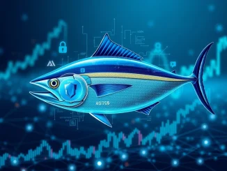 Bluefin buyback program logo overlayed with upward financial charts, signifying growth for the BLUE token on the Sui network.