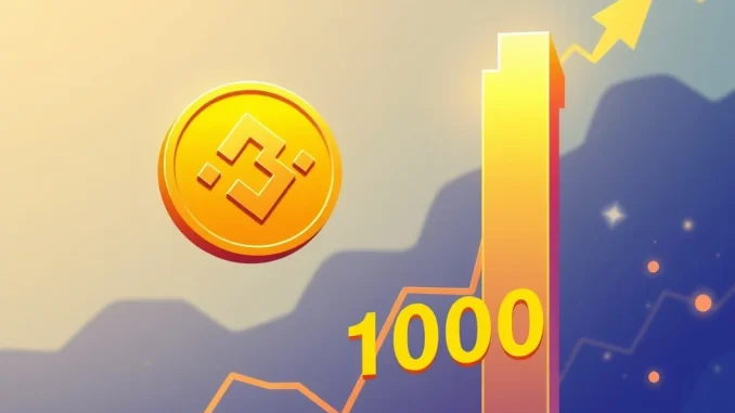 BNB Surges to Historic All-Time High, Nears $1,000 Milestone Binance Coin (BNB) price chart showing a new all-time high, indicating the token's impressive growth and its approach to the $1000 mark.