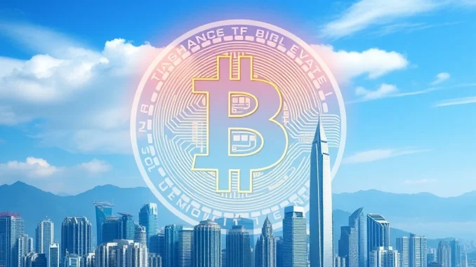 Boyaa Interactive's strategic Bitcoin purchase shown by a digital BTC coin integrated into a corporate financial landscape.