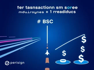Visualizing the proposed BSC fee cut and increased block speeds, showing faster data flow and cost savings for BNB Smart Chain users.