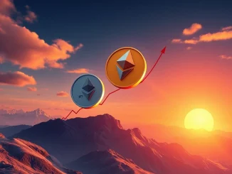 Chart showing an upward trend for BTC rally and ETH prices towards year-end, symbolizing strong market predictions.