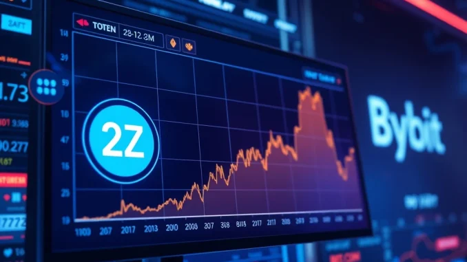 Bybit listing interface displaying the 2Z token trading pair, symbolizing a new investment opportunity for crypto traders.