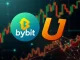 Bybit Union (U) listing announcement graphic, showing the exchange logo alongside the Union (U) crypto project icon, symbolizing new trading opportunities.