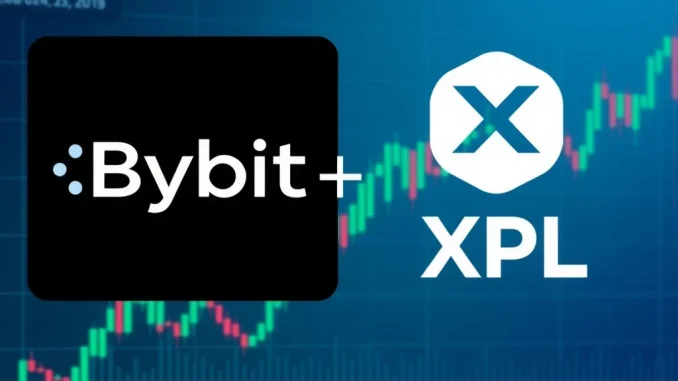 Bybit XPL listing announcement, showing the XPL token symbol on a digital trading interface, representing a new trading opportunity.