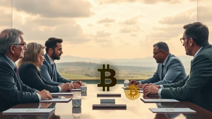 CalPERS board members debating cryptocurrency investment, symbolizing the division over adding digital assets to the pension fund.