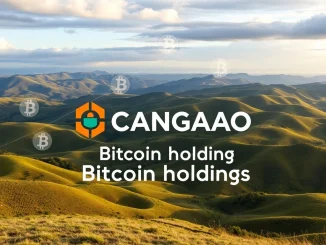 A visual representation of **Cangao Bitcoin holdings** increasing, symbolizing growth in corporate crypto assets.