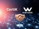 CertiK and Wemade logos representing their collaboration to enhance blockchain security for a won-denominated stablecoin.