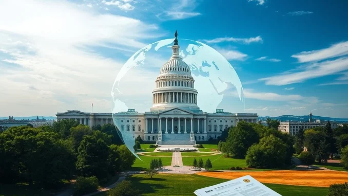 An illustration of the CFTC's potential move to allow overseas crypto exchanges into the US market, highlighting regulatory discussions.