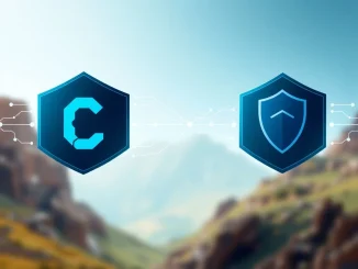 A visual representation of the Chainlink Canton Network partnership, showing secure data streams connecting two distinct blockchain networks.