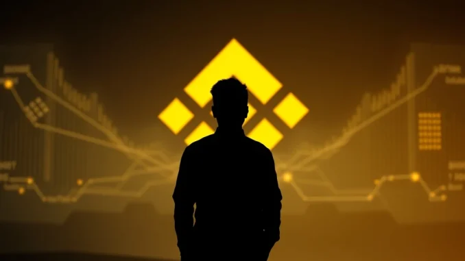 Changpeng Zhao's Stunning Comeback: What His Binance Return Means for the Crypto Exchange Changpeng Zhao's silhouette against a Binance logo, symbolizing his potential return and future role at the crypto exchange.