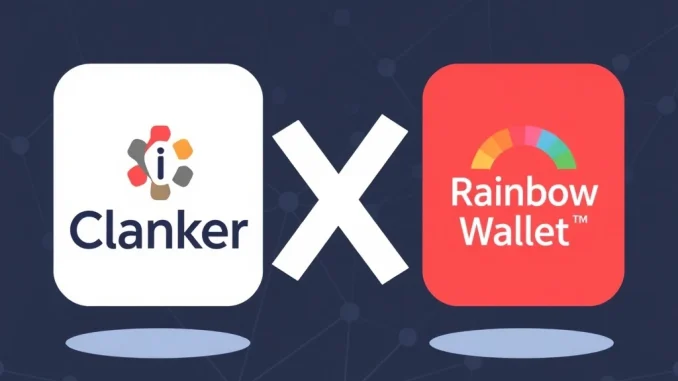 Clanker rejects Rainbow wallet's acquisition offer, symbolizing a breakdown in negotiations for the token launchpad.