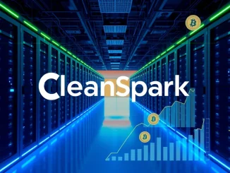 A modern data center representing CleanSpark's efficient Bitcoin mining operations and impressive August mining output.