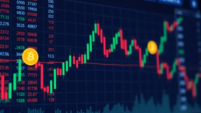 A financial chart illustrating a significant $1.3K price gap in CME Bitcoin futures, indicating market movements and potential trading opportunities.