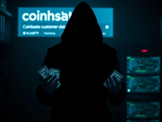 Illustration of a person secretly accessing digital data, symbolizing the Coinbase data breach and customer data theft by a contractor employee.